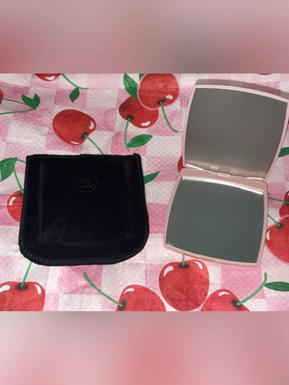 🍒 CHANEL Ballerina 111 Brush Set + Miroir Double Facettes Pink 🍒